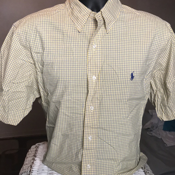 🚨B2G1 POLO RALPH LAUREN Yellow & Blue Short Sleeve Shirt - Picture 2 of 5